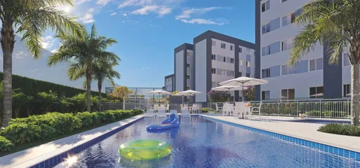 Piscina area lazer render empreendimento