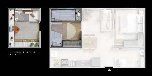 Planta apartamento decorada opcoes layout