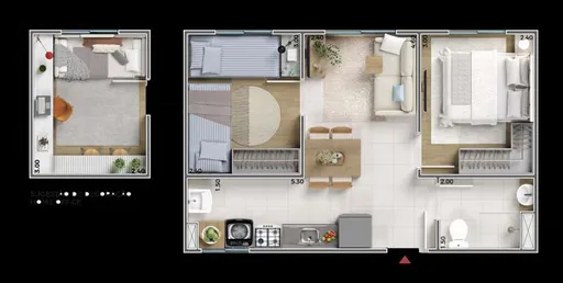 Planta apartamento sugestao home office