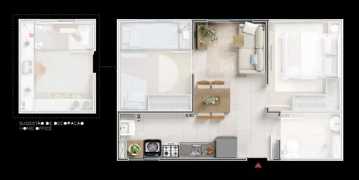 Planta apartamento sugestao home office 2