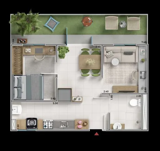 Planta baixa apartamento studio