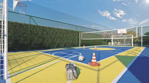 Quadra poliesportiva futsal volei basquete