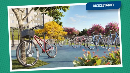 Bicicletario area comum render