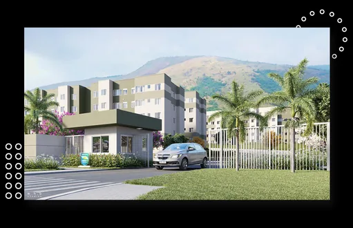 Render fachada entrada condominio residencial