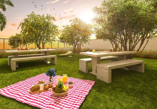 Area piquenique jardim amenidade render