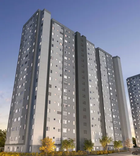 Fachada externa render torres residenciais