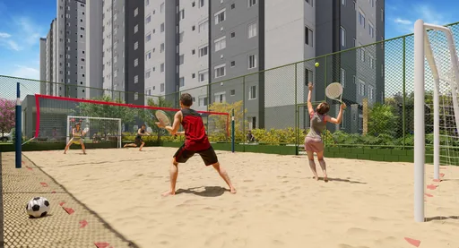 Quadra areia beach tennis condominio