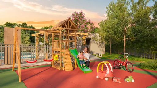 Playground infantil area lazer render