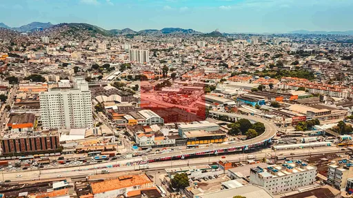 Vista aerea localizacao terreno destacado