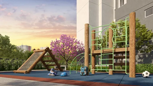 Playground infantil area lazer render