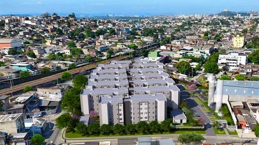 Render aereo empreendimento contexto urbano