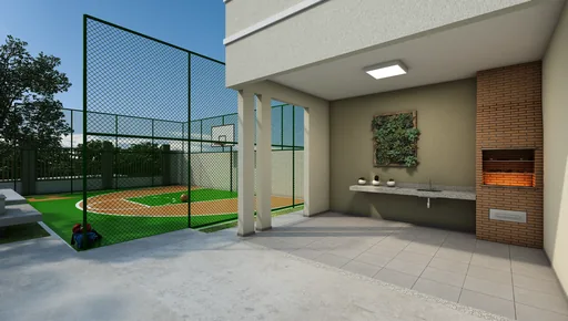 Churrasqueira area gourmet quadra esportiva