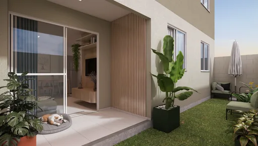 Quintal privativo unidade render