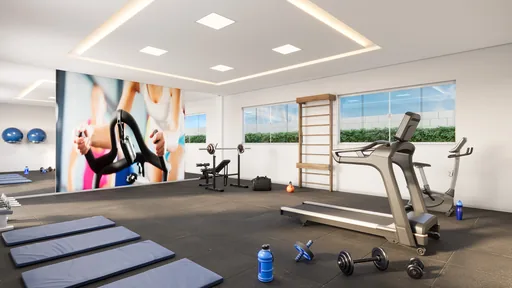 Academia fitness render empreendimento