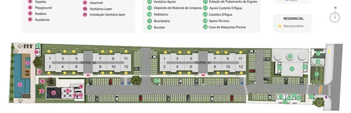 Implantacao condominio torres amenidades