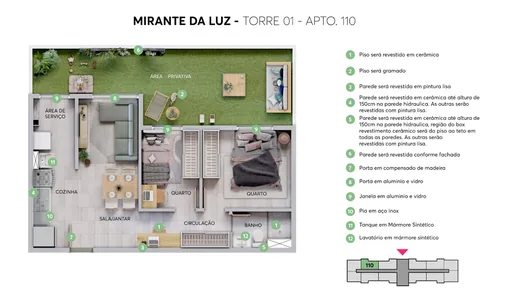 Planta apartamento 110 torre01 mirante da luz