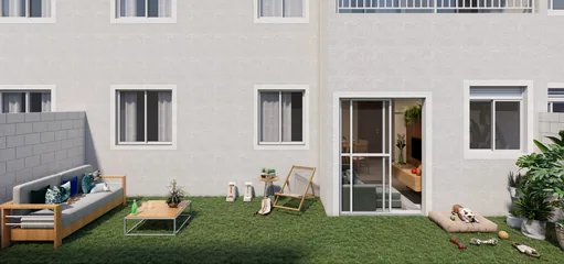 Quintal area externa render unidade