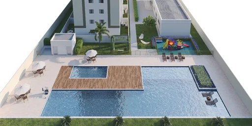 Render area lazer piscina playground condominio