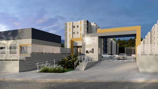 Render fachada entrada condominio