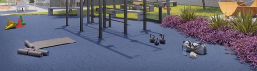 Academia ao ar livre render amenidade