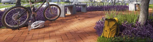 Bicicletario area externa render