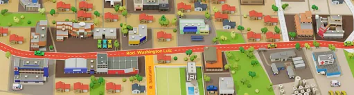 Mapa ilustrado entorno rod washington luiz