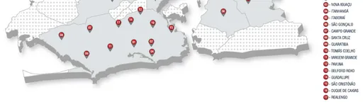 Mapa localizacao empreendimentos regiao rio