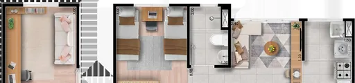 Planta baixa ambientes apartamento