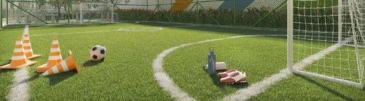 Quadra futebol society amenidade render