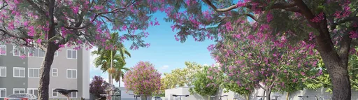 Render area externa bicicletario edificio