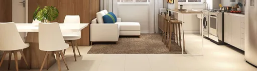 Render sala jantar cozinha integrada