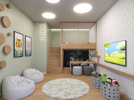 Brinquedoteca kids render interior amenidade