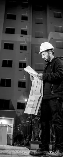 Engenheiro obra fachada edificio construcao