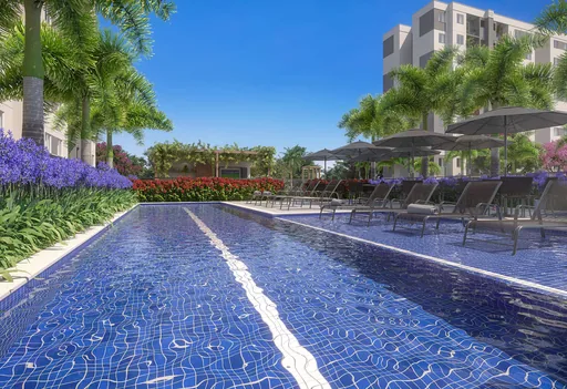 Piscina area lazer render empreendimento 2