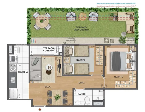 Planta garden 2quartos terraco descoberto