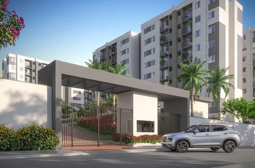Portaria entrada condominio render externo
