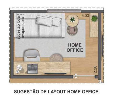 Sugestao layout home office planta