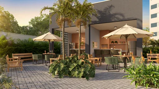 Area gourmet externa churrasqueira render