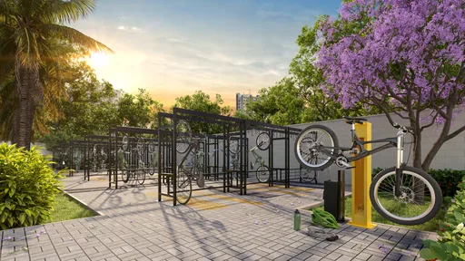 Bicicletario area condominial render
