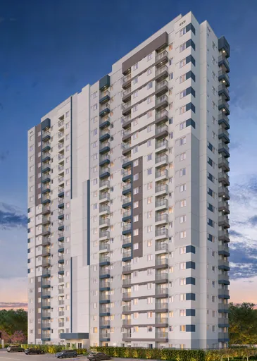 Fachada torre residencial render externo