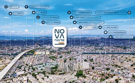 Mapa aerial localizacao pontos referencia nova norte
