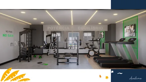 Academia render equipamentos fitness