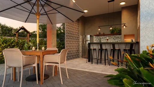 Churrasqueira area gourmet render