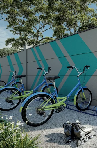 Bicicletario area comum render