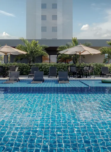 Render piscina area lazer noturna