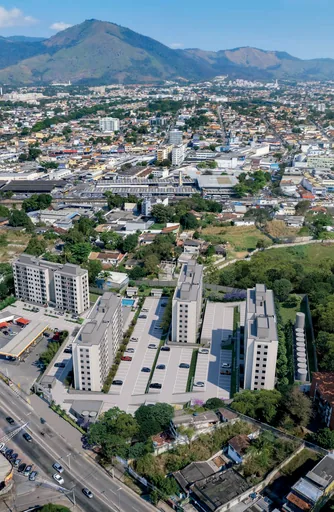 Vista aerea empreendimento entorno render