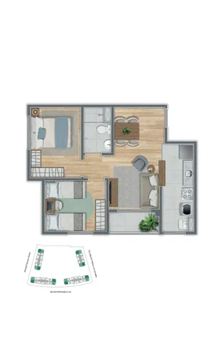 Planta baixa unidade escura