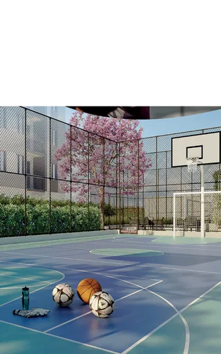 Quadra basquete area esportiva render