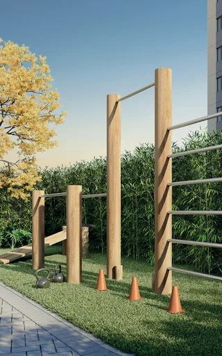 Render area fitness externa noturna