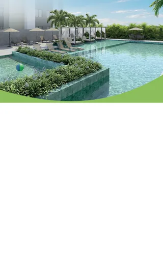 Render piscina area lazer noturna